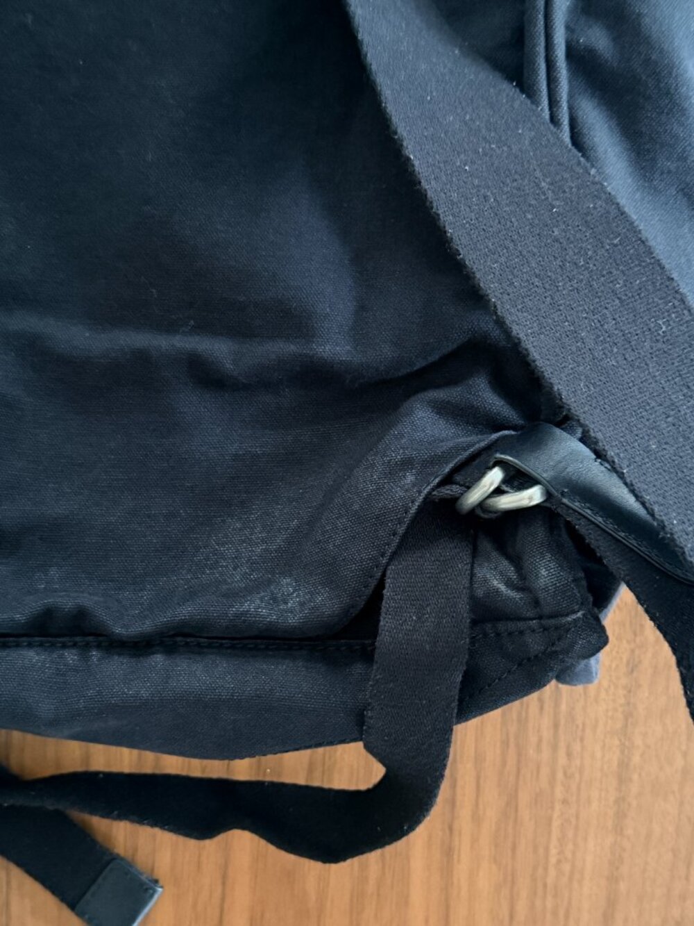 Quince Black Organic Cotton Canvas Convertible Backpack Tote Handbag GUC - Picture 8 of 11